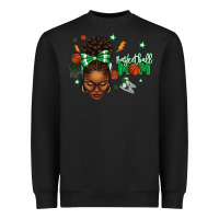 Black Afro Messy Bun Full Face Basketball Mom Heavyweight Sweatshirt - texasbilliewilder