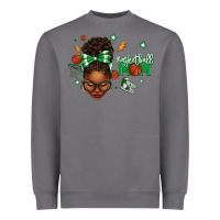 Afro Messy Bun Full Face Basketball Mom Heavyweight Sweatshirt | Teevron