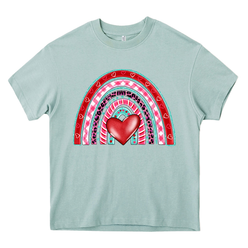 Valentine's Day Rainbow Heavy Core Tee by BarkalooDesign | Teevron