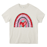 Cream valentine's day rainbow Heavy Core Tee - BarkalooDesign