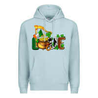 Blue Mist St. Patrick's Love and golds Premium Hoodie - OliviaCreatesArt
