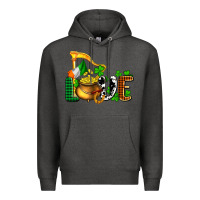 Charcoal Heather St. Patrick's Love and golds Premium Hoodie - OliviaCreatesArt