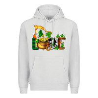 Dove Grey St. Patrick's Love and golds Premium Hoodie - OliviaCreatesArt