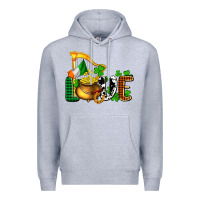 Heather Grey St. Patrick's Love and golds Premium Hoodie - OliviaCreatesArt