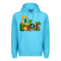 Ocean Blue St. Patrick's Love and golds Premium Hoodie - OliviaCreatesArt