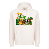 Pale Pink St. Patrick's Love and golds Premium Hoodie - OliviaCreatesArt