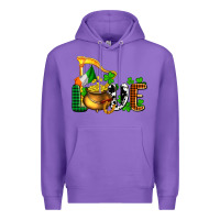 Purple St. Patrick's Love and golds Premium Hoodie - OliviaCreatesArt