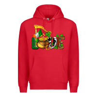Red St. Patrick's Love and golds Premium Hoodie - OliviaCreatesArt