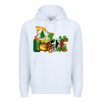 White St. Patrick's Love and golds Premium Hoodie - OliviaCreatesArt