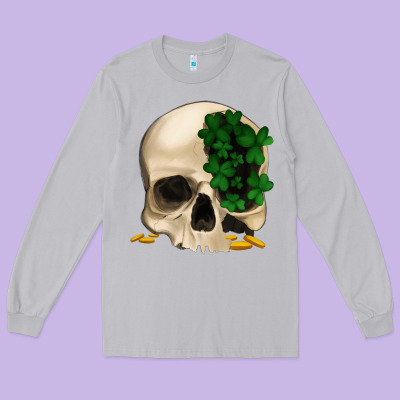 St Patrick's  Skeleton Long Sleeve Tee Designed By Bettercallsaul