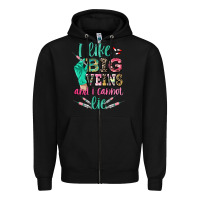 Black i like big veins and i cannot lie Zipper Hoodie - CowGirlArtShop