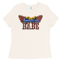 Bone American Babe With Sunflowers Ladies Tee - LillyAllenDesigns