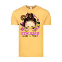 Vintage Mustard Messy Bun Gym Hair Don't Care Bbs Vintage Tee - BundleAndBundleShop