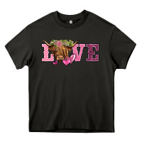 Asphalt valentine's day love highland cow Heavy Core Tee - BarkalooDesign