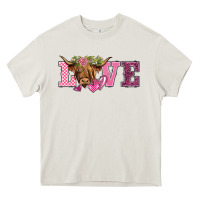 Cream valentine's day love highland cow Heavy Core Tee - BarkalooDesign