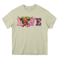 Mossy valentine's day love highland cow Heavy Core Tee - BarkalooDesign