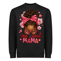 One Loved Mama Afro Messy Bun Heavyweight Sweatshirt | Teevron