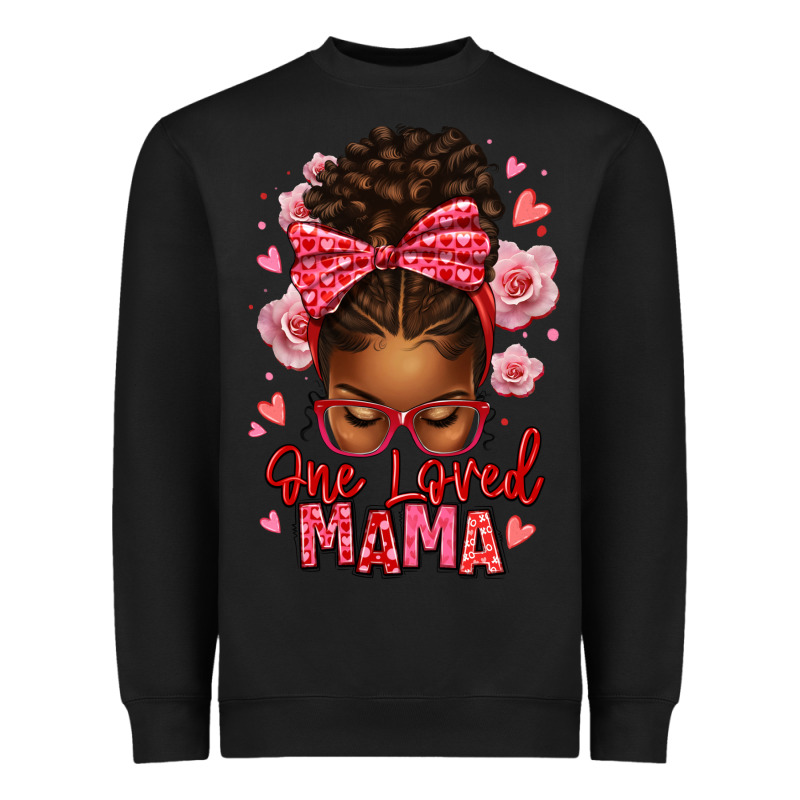 One Loved Mama Afro Messy Bun Heavyweight Sweatshirt by texasbilliewilder | Teevron