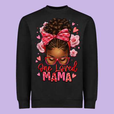 One Loved Mama Afro Messy Bun Heavyweight Sweatshirt Designed By Texasbilliewilder