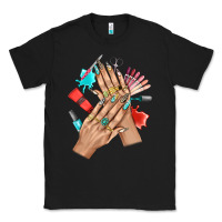 Black Western Nail Art With Nail Material Bbs Classic Tee - BundleAndBundleShop