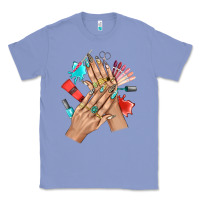 Colony Blue Western Nail Art With Nail Material Bbs Classic Tee - BundleAndBundleShop