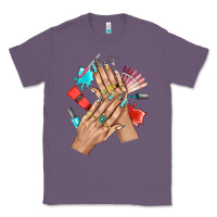 Lavender Western Nail Art With Nail Material Bbs Classic Tee - BundleAndBundleShop