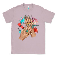 Lilac Western Nail Art With Nail Material Bbs Classic Tee - BundleAndBundleShop
