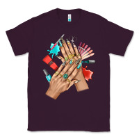 Plum Western Nail Art With Nail Material Bbs Classic Tee - BundleAndBundleShop
