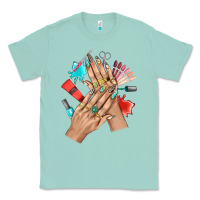 Seafoam Western Nail Art With Nail Material Bbs Classic Tee - BundleAndBundleShop