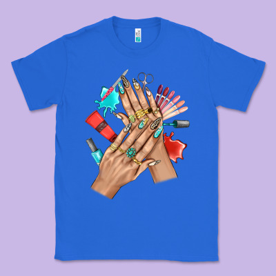 Western Nail Art With Nail Material Bbs Classic Tee Designed By Bundleandbundleshop