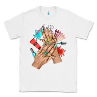 White Western Nail Art With Nail Material Bbs Classic Tee - BundleAndBundleShop