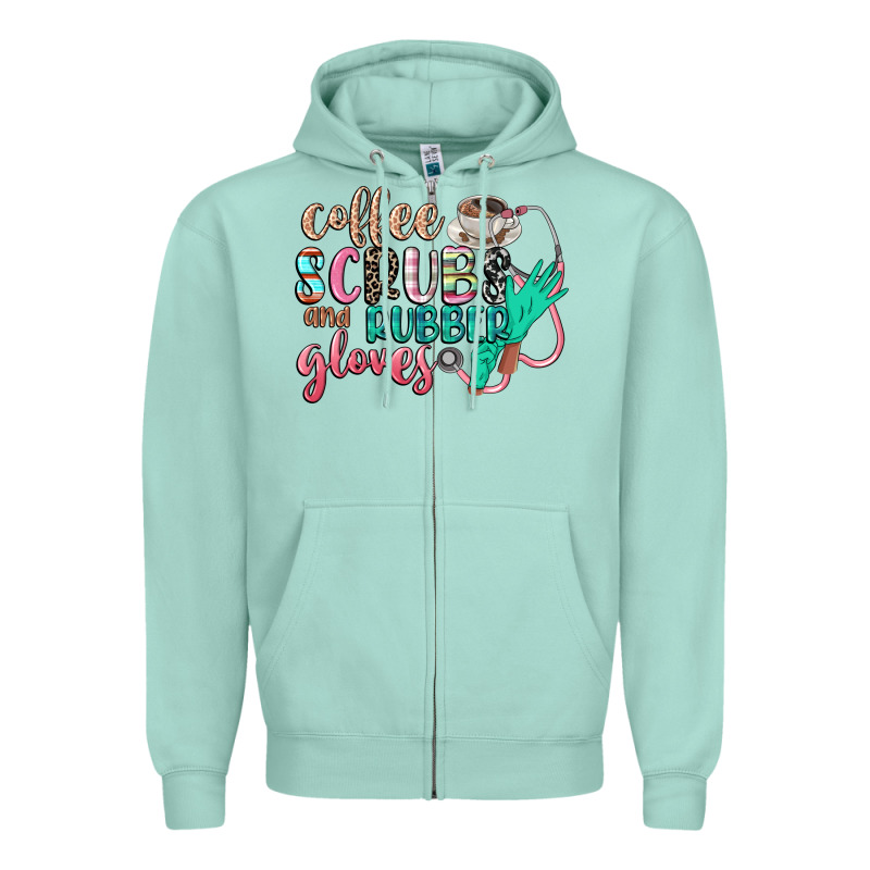 Coffee Scrubs And Rubber Gloves Zipper Hoodie by CowGirlArtShop | Teevron