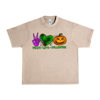 French Oak peace love halloween Urban Heavy Tee - BundleAndBundleShop