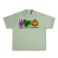 Oil Green peace love halloween Urban Heavy Tee - BundleAndBundleShop