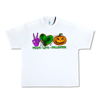 White peace love halloween Urban Heavy Tee - BundleAndBundleShop