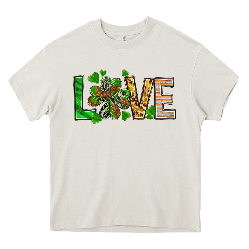 Love Luck With Clover Heavy Core Tee by NancyCooperArtShop | Teevron
