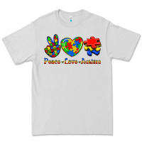 Dove Grey Peace Love Autism Premium Tee - Jasminsmagicworld