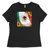 Black mexican flag sunflowers and leopard coaster Ladies Tee - Jasminsmagicworld