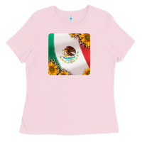 Bubblegum Pink mexican flag sunflowers and leopard coaster Ladies Tee - Jasminsmagicworld