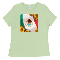 Matcha mexican flag sunflowers and leopard coaster Ladies Tee - Jasminsmagicworld