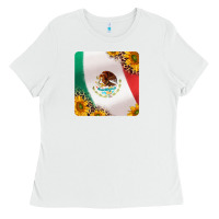 White mexican flag sunflowers and leopard coaster Ladies Tee - Jasminsmagicworld