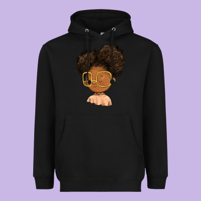 Black Girl Heavyweight Hoodie Designed By Fadigitalartstudio