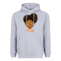 Heather Grey black girl Heavyweight Hoodie - FaDigitalArtStudio