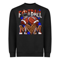 Black American Football Mom Heavyweight Sweatshirt - NancyCooperArtShop