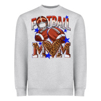 Heather Grey American Football Mom Heavyweight Sweatshirt - NancyCooperArtShop