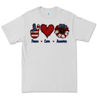 Dove Grey Peace Love America Premium Tee - Jasminsmagicworld