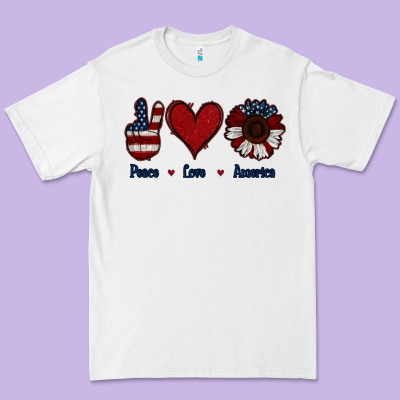 Peace Love America Premium Tee Designed By Jasminsmagicworld
