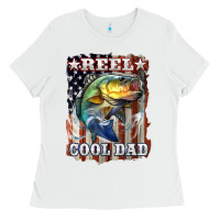 White Reel Cool Dad Bass Ladies Tee - LillyAllenDesigns