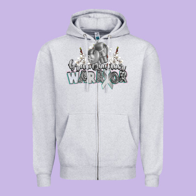 Brain Cancer Warrior Zipper Hoodie Designed By Cowgirlartshop