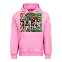 Fuchsia Pink mooey Christmas Urban Hoodie - CowhideDigitalArt